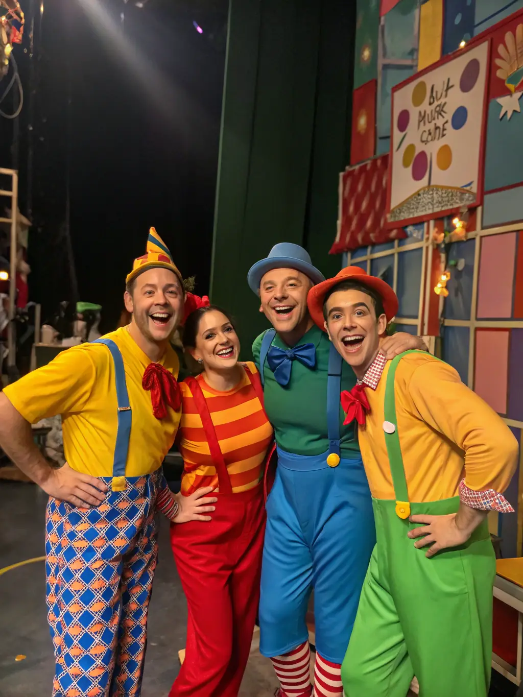 A behind-the-scenes image of CAP NANAS members preparing for a theatrical production, showcasing the collaborative effort and dedication involved in bringing a play to life.